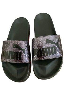 Puma Leadcat Womens Size 6.5 Glitz Slide Purple Slip-On Beach Summer Comfort
